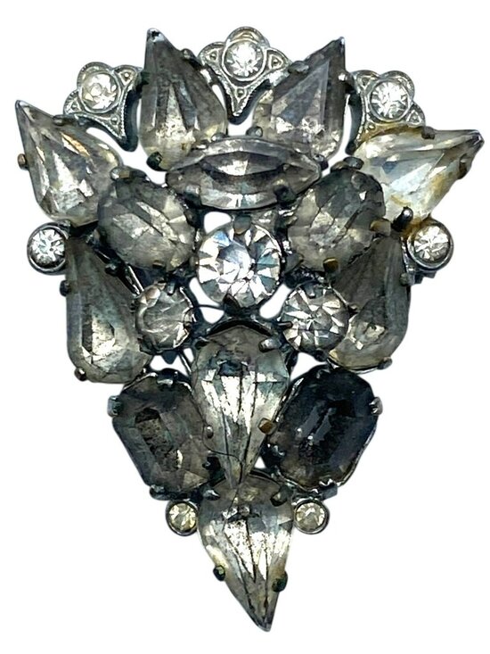 Jewelry - Czech Czechoslovakian Rhinestone Brooch Pin Vintage 40's 50's MARKED!